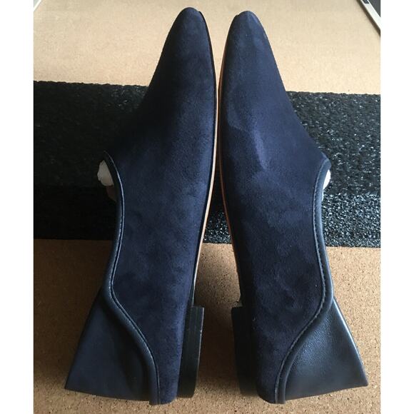 VINCE BRANINE Women's Blue Suede/ Nappa Leather Flat Loafer Slip Ons Size 6 - Picture 4 of 11